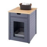 TRINITY - 20" Dark Gray Litter Box Enclosure End Table w/ Drawer - Dark Gray
