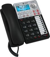 AT&amp;T - ML17939 2-Line Corded Phone with Digital Answering System - Black/Silver