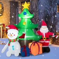 Costway - 7.2 FT Inflatable Christmas Decoration Lighted Blow up Christmas Tree w/ Santa Claus - ...