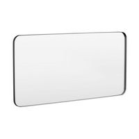 LOVMOR - 60 in. W x 30 in. H Tempered Glass Rounded Rectangle Framed Wall-Mounted Bathroom Vanity...