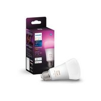 Philips - Hue A19 Bluetooth 75W Smart LED Bulb - White and Color Ambiance