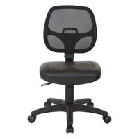 OSP Home Furnishings - Mesh Screen Back Task Chair with Vinyl Seat - Black