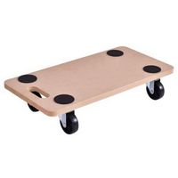 Costway - 440lbs Platform Dolly Rectangle Wood Utility Cart with Wheels - Tan