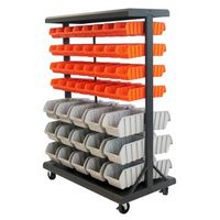 TRINITY - 35.5x19.75x48.5 | Dual-Sided Rolling Bin Rack - Black