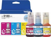 Brother - Genuine BTD180 3PK 3-Pack of High-Yield Cyan, Magenta, and Yellow Ink Bottles