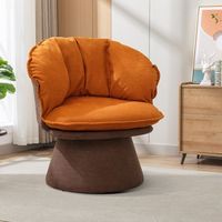 Bestier - Modern Comfy 360&#176; Swivel Accent Chair with Removable Cushion - Orange