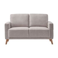 CorLiving - Clara 2 Seat Fabric Sofa Loveseat with wood legs - Light Grey