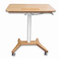 Victor - Solid Wood Wide Rectangle Mobile Standing Desk - Wood Grain