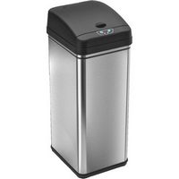 iTouchless - 13-Gal. Touchless Trash Can - Stainless Steel/Black
