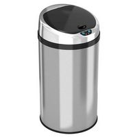 iTouchless - NX 8-Gal. Touchless Round Trash Can - Stainless Steel
