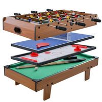 Costway 4 In 1 Multi Game Hockey Tennis Football Pool Table Billiard Foosball Gift - Multi-Color