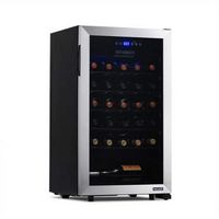 NewAir - Freestanding 33 Bottle Compressor Wine Fridge, Adjustable Racks and Exterior Digital The...
