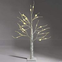 Costway - 2ft Pre-lit Twig Birch Tree Battery Powered for Christmas Holiday - White