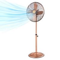 Costway 16&quot; Standing Pedestal Fan with 3 Speed Settings Carrying Handle Aluminum Blades - Copper