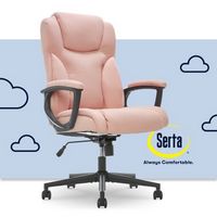 Serta - Connor Upholstered Executive High-Back Office Chair with Lumbar Support - Microfiber - Pink