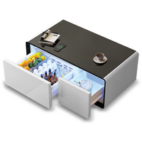 Livtab - Smart Coffee Table with Refrigeration, Freezer Drawer, Wireless Charging, Bluetooth Spea...