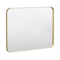 LOVMOR - 40 in. W x 30 in. H Tempered Glass Rounded Rectangle Framed Wall-Mounted Bathroom Vanity...