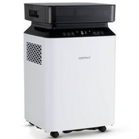 Costway 70 Pint Dehumidifier for Basement with Continuous &amp; Auto Mode Large Water Tank - White