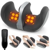 Costway - Foot &amp; Calf Massager Electric Deep Kneading Waist Massager w/ Vibration &amp; Heat - Grey