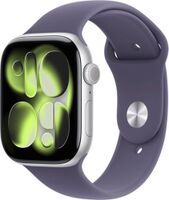 Apple Watch Series 11 (GPS) 46mm Silver Aluminum Case with Purple Fog Sport Band - M/L - Silver -...
