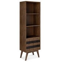 Simpli Home - Clarkson Bookcase with Storage - Rustic Natural Aged Brown