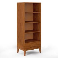 Simpli Home - Harper SOLID HARDWOOD 60 inch x 24 inch Mid Century Modern Bookcase with Storage - ...