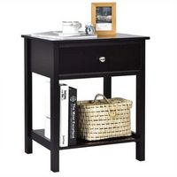 Nightstand with Drawer Storage Shelf Wooden Bedside Sofa Side Table