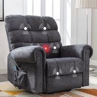 Bestier - Fabric Power Lift Recliner with 8-Point Vibration Heating Massage, Rolled Handrail Assi...