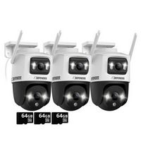 Defender - AI POWERED Guard Pro 3K PLUS Dual Lens PTZ Wi-Fi 6 Plug-in Security Camera with 64 GB ...