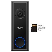 eufy - Smart Wi-Fi C30 2K Wireless Video Doorbell with 32GB MicroSD Card - Black