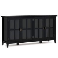 Simpli Home - Artisan Wide 4 Door Storage Cabinet - Black