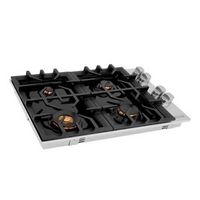 ZLINE - 30&quot; Gas Cooktop with 4 Gas Brass Burners and Porcelain Top - Black