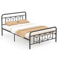 Costway Full Size Bed Frame Mattress Foundation with Headboard 12.5" Under-bed Storage - Black