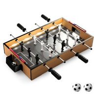 Costway - Game Room Size Football Table with Non-slip Handle 2 Footballs Realistic Players - Natural