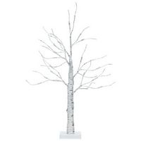 Costway - 2ft Pre-lit Twig Birch Tree Battery Powered for Christmas Holiday - White
