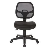 OSP Home Furnishings - Mesh Screen Back Task Chair with Fabric Seat - Black