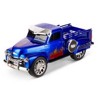 QFX - Retro Classic Truck Portable Bluetooth Speaker with Bass Radiator and LED Lights - Blue