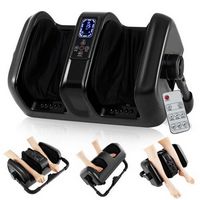 Costway - Foot &amp; Calf Massager Deep Kneading Shiatsu Massager Machine with Heat Black - Black