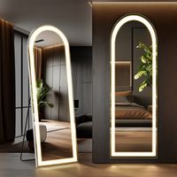 Bestier 20 x 63 Inches 3 Color Lighting Standing Mirror, Floor Standing Mirror with LED Lights - ...