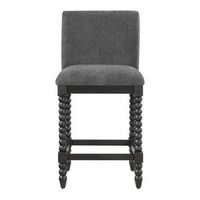 OSP Home Furnishings - ELIZA 26" Spindle Counter Stool - Charcoal / Black