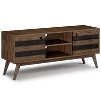 Simpli Home - Clarkson acacia wood 60 inch Wide Mid Century Design TV Media Stand in  Natural Age...