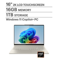 Lenovo - Yoga 7 2-in-1 - Copilot+ PC - 16" Full HD LCD Touchscreen Laptop - AMD Ryzen AI 7 350 20...