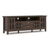 Simpli Home - Artisan SOLID WOOD 72 inch Wide Transitional TV Media Stand in Farmhouse Brown For ...