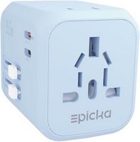Epicka - Dual AC Outlet 35W Universal Travel Adapter with 2 USB-C PD Fast Charging & 3 USB-A (TA-...