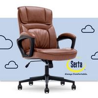 Serta - Hannah Upholstered Executive Office Chair with Pillowed Headrest - Smooth Bonded Leather ...