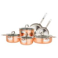 Viking - 3-Ply Hammered 10 Piece Cookware Set - Copper
