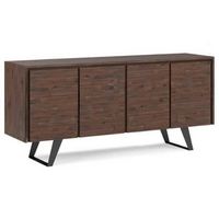 Simpli Home - Lowry Large 4 Door Sideboard Buffet - Distressed Charcoal Brown