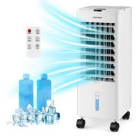 Costway Evaporative Air Cooler Fan Portable Oscillating Swamp with 3 Speeds Modes Remote - White