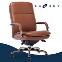 La-Z-Boy - Opus Executive Mid-Back Bonded Leather Office Chair - Cognac and Graphite