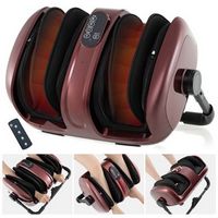 Costway - Foot & Calf Massager Vibration Compression Electric Leg Massager Machine with Heat Red ...